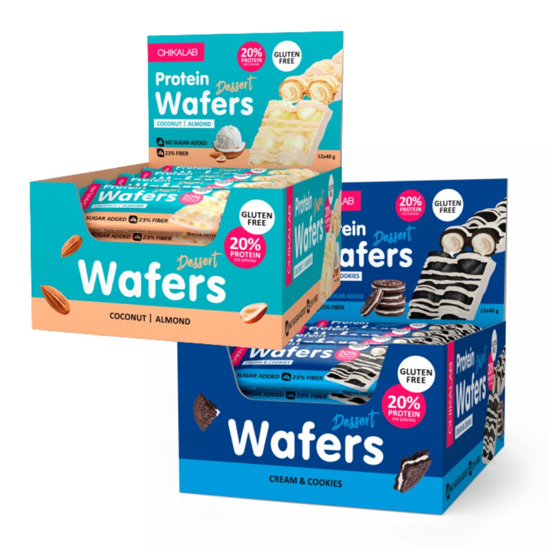 Протеиновая вафля с начинкой Chikalab Protein Dessert Wafers 40г-3 Протеиновая вафля с начинкой Chikalab Protein Dessert Wafers 40г-3